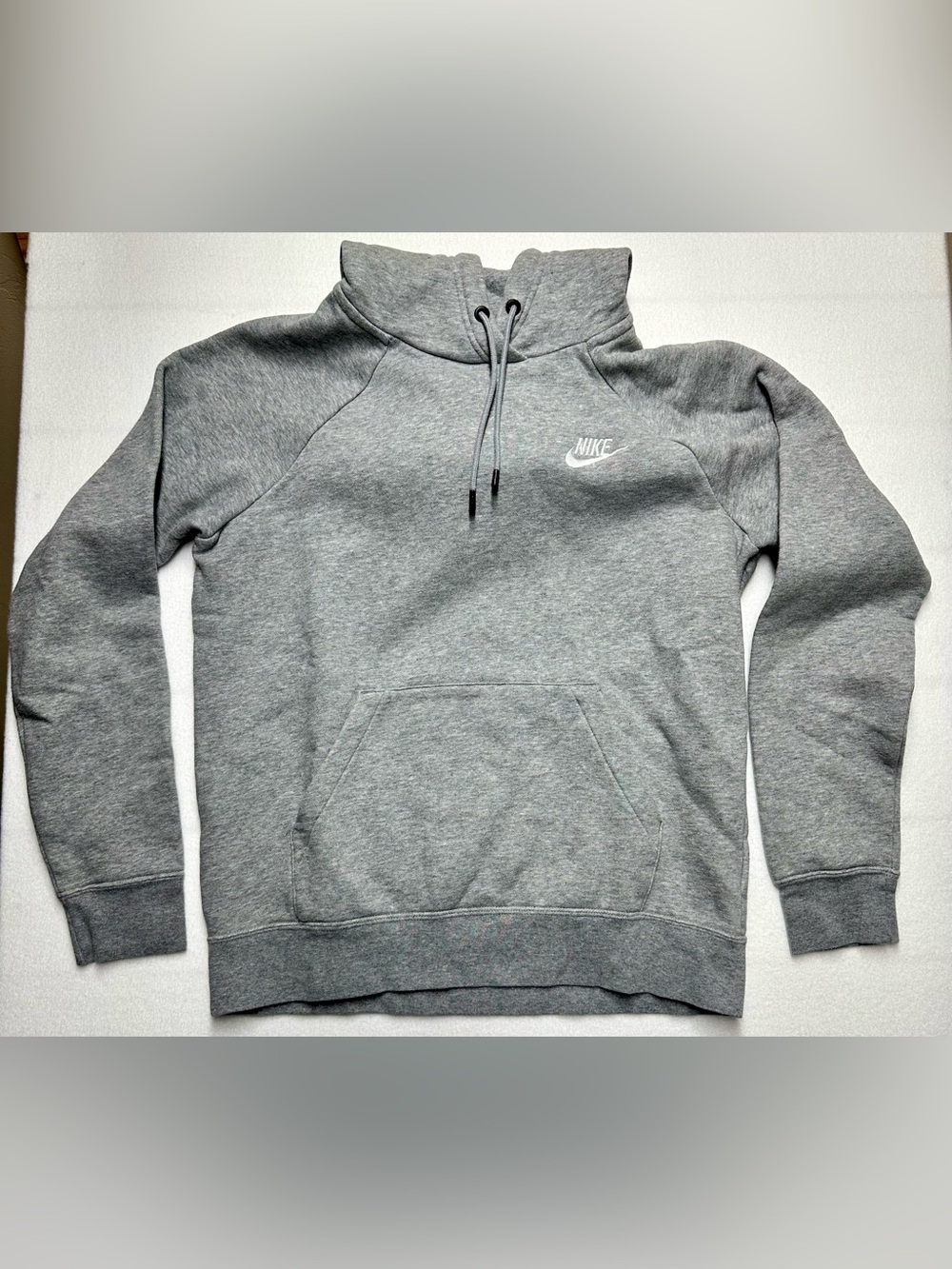 Nike Women's Small Gray Pullover Hoodie with White Embroidered Swoosh